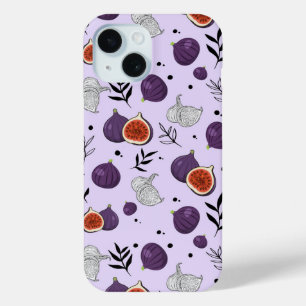 Coque Case-Mate iPhone Motif sans couture de figues et de feuilles à l'aq