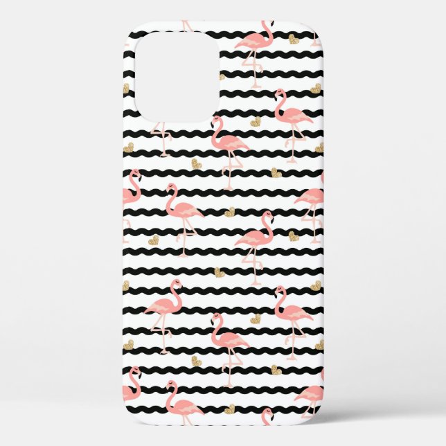 Coques Case-Mate iPhone Motif sans couture de flamant rose mignon (Verso)