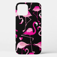 Motif sans couture de flamants roses sur un fond s