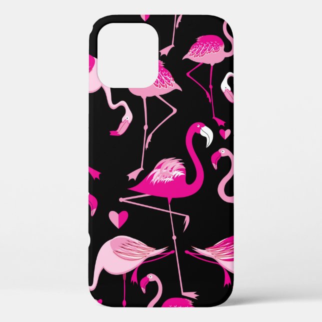 Coques Case-Mate iPhone Motif sans couture de flamants roses sur un fond s (Verso)