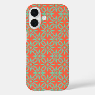 Coque Pour iPhone 16 Motif sans couture de fleurs d'aquamarine corail