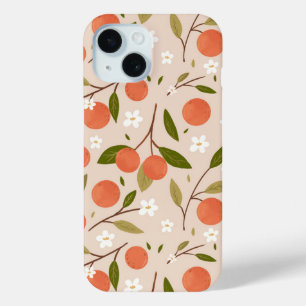 Coque Case-Mate iPhone Motif sans couture de fleurs d'orange dessinées à