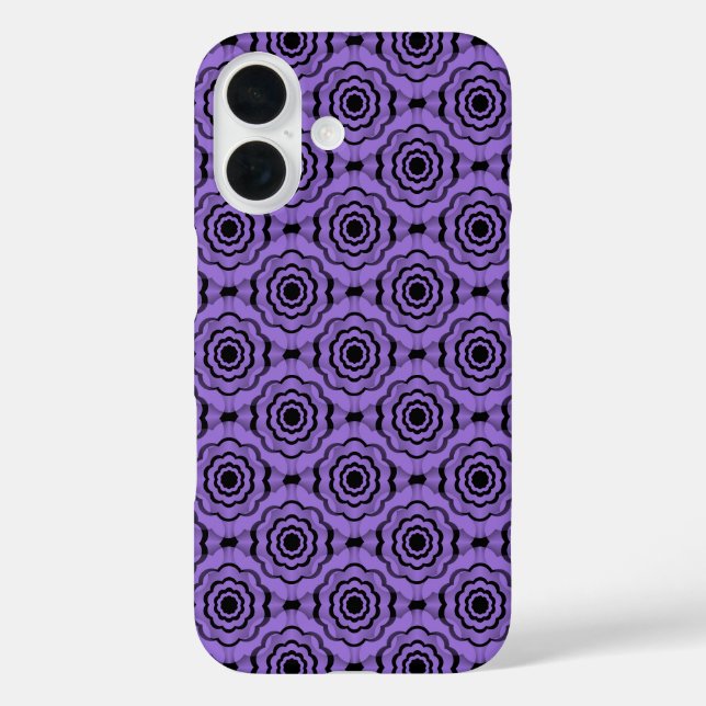 Coques Case-Mate iPhone Motif sans couture de fleurs noir violet (Verso)