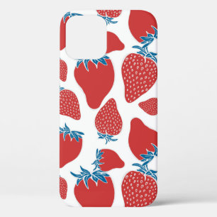 Case-Mate iPhone Case Motif sans couture de fraise dessinée à la main. a