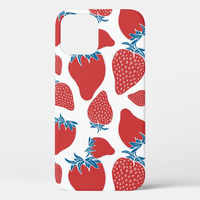 Coques Case-Mate iPhone Motif sans couture de fraise dessinée à la main. a (Verso)