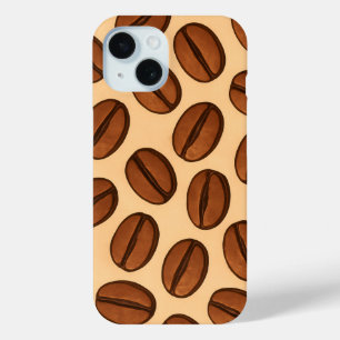 Coque Case-Mate iPhone Motif sans couture de grains de café Café Brun C