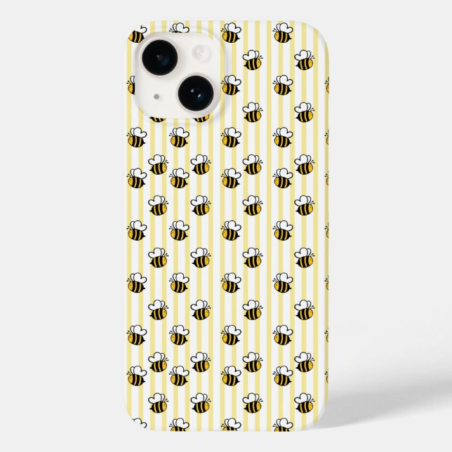 Coques Case-Mate iPhone Motif sans couture de jolie abeille (Verso)