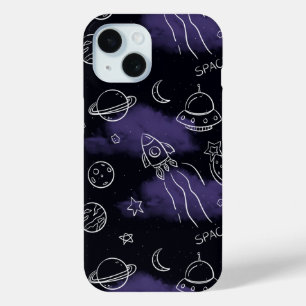 Coque Case-Mate iPhone Motif sans couture de l'espace extérieur violet fa
