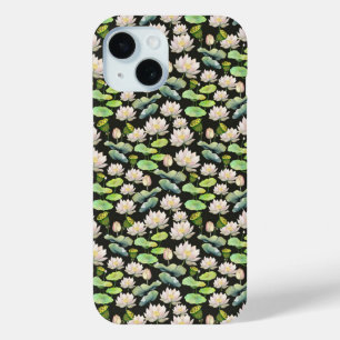 Coque Case-Mate iPhone Motif sans couture de lotus rose à l'aquarelle