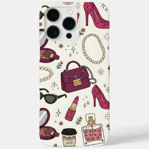 Coque iPhone 16 Pro Max Motif sans couture de mode et de beauté féminine