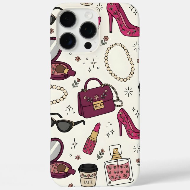 Coques Case-Mate iPhone Motif sans couture de mode et de beauté féminine (Verso)