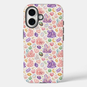 Coque Pour iPhone 16 Motif sans couture de pierres précieuses féminines