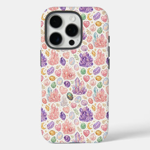 Coque iPhone 16 Pro Motif sans couture de pierres précieuses féminines