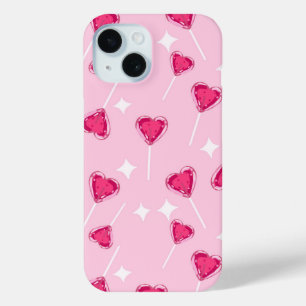 Coque Case-Mate iPhone Motif sans couture de sucette en forme de cœur ros