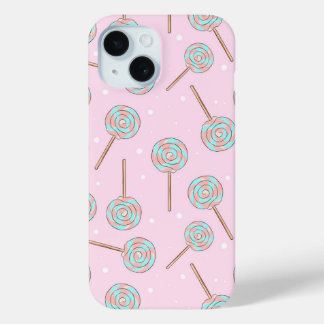 Coque Case-Mate iPhone Motif sans couture de sucette pastel rose mignonne