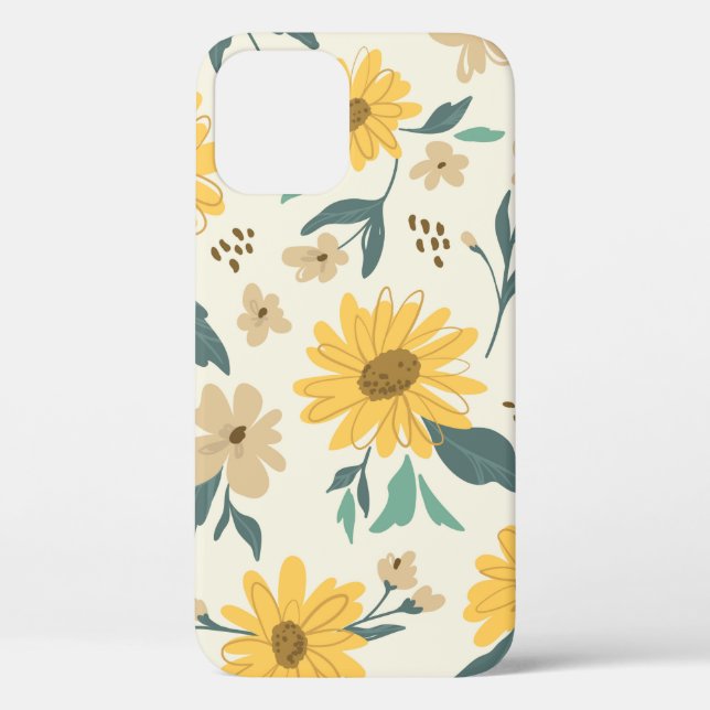 Coques Case-Mate iPhone Motif sans couture de tournesol. Marguerite jaune  (Verso)