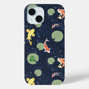 Coque Case-Mate iPhone Motif sans couture d'étang à carpes koï à l'aquare