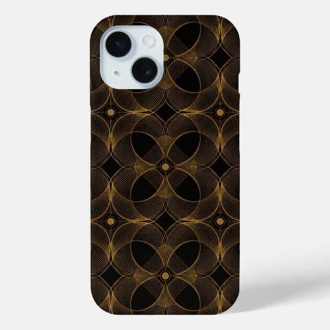 Coques Case-Mate iPhone Motif sans couture Guilloché Or Luxe (Verso)