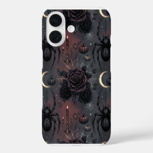 Coque Pour iPhone 16 Motif sans couture Halloween gothique foncé : Arai