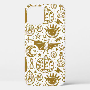 Case-Mate iPhone Case Motif sans couture Halloween. Huile d'encre dorée