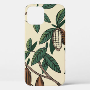 Case-Mate iPhone Case Motif sans couture plante de cacao. Haricots de ca