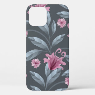 Case-Mate iPhone Case Motif sans couture vintage Art floral. Maroon tran