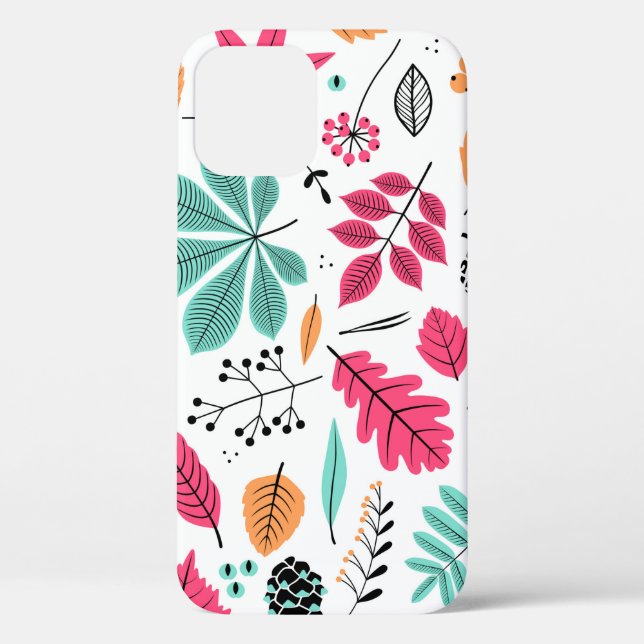 Coques Case-Mate iPhone Motif sans soudure à l'automne avec feuille, feuil (Verso)