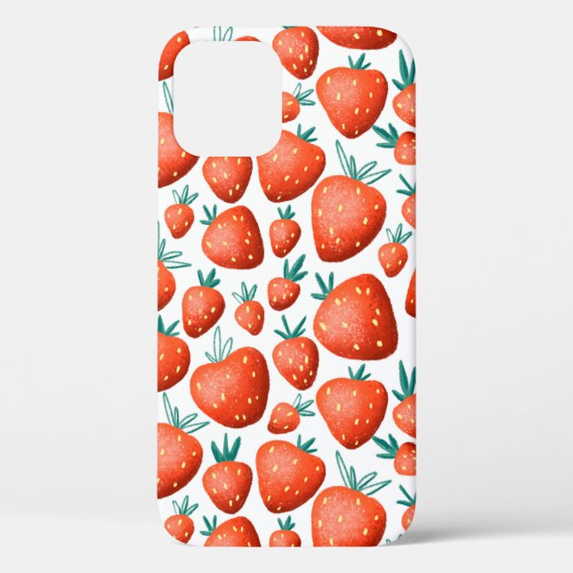 Coques Case-Mate iPhone Motif sans soudure aux fraises rouges (Verso)