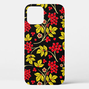 Case-Mate iPhone Case  motif sans soudure de fleurs et de baies. russe 