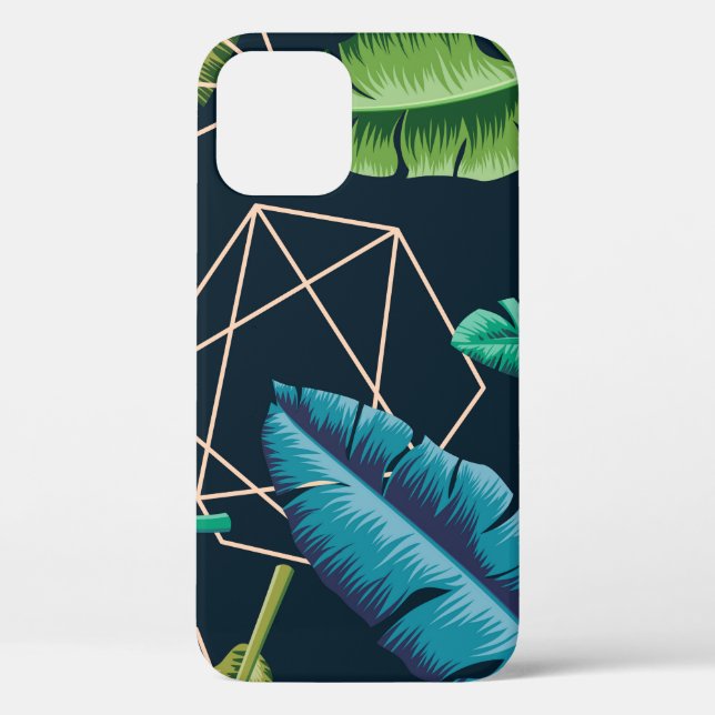 Coques Case-Mate iPhone Motif sans soudure feuille avec li polygonal abstr (Verso)