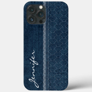 Case-Mate iPhone Case Motif Sashiko Indigo Nom de Broderie Japonaise