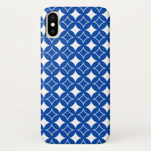 Coque iPhone X Motif shippo bleu et blanc