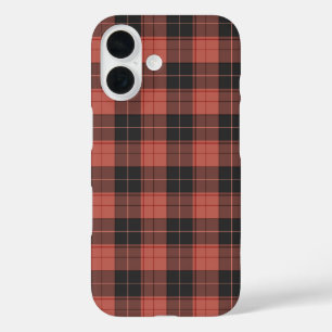Coque Pour iPhone 16 Motif simple tartan en rouge