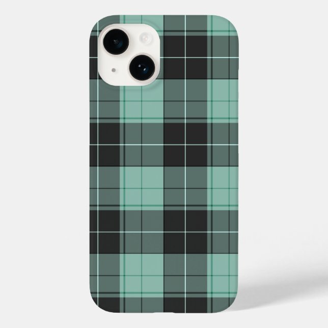 Coques Case-Mate iPhone Motif simple tartan en turquoise (Verso)