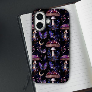 Coque Pour iPhone 16 Motif sorcière foncée florale champignon papillon