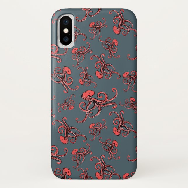 Coques Case-Mate iPhone Motif sournois de poulpe (Dos)