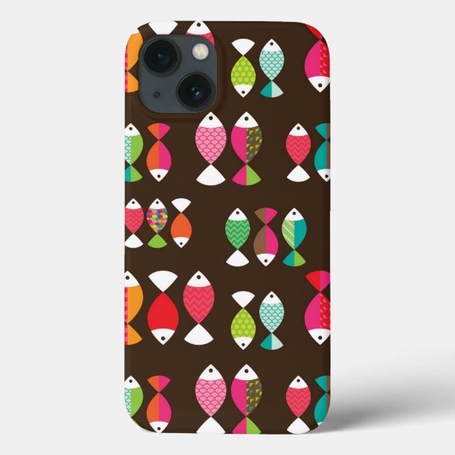 Coques Case-Mate iPhone motif sous-marin de poisson rétro Abstrait 2 (Verso)