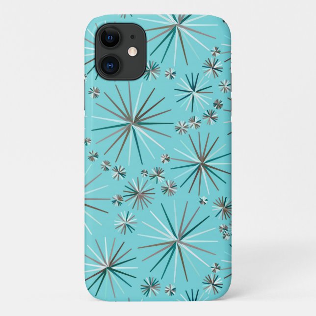 Coques Case-Mate iPhone Motif Spoutnik du milieu du siècle, Bleu des Oeufs (Dos)