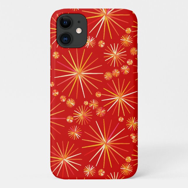 Coques Case-Mate iPhone Motif Spoutnik du milieu du siècle, Rouge Profond (Dos)