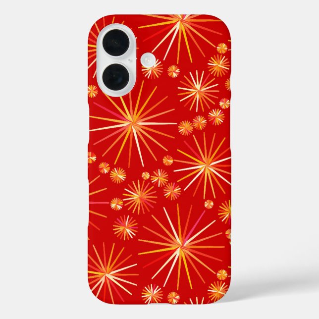 Coques Case-Mate iPhone Motif Spoutnik du milieu du siècle, Rouge Profond (Verso)