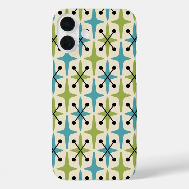Coques Case-Mate iPhone Motif Starburst moderne du milieu du siècle (Verso)