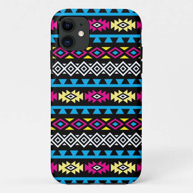 Coques Case-Mate iPhone Motif stylisé II CMYBW d'Aztèque grand (Dos)
