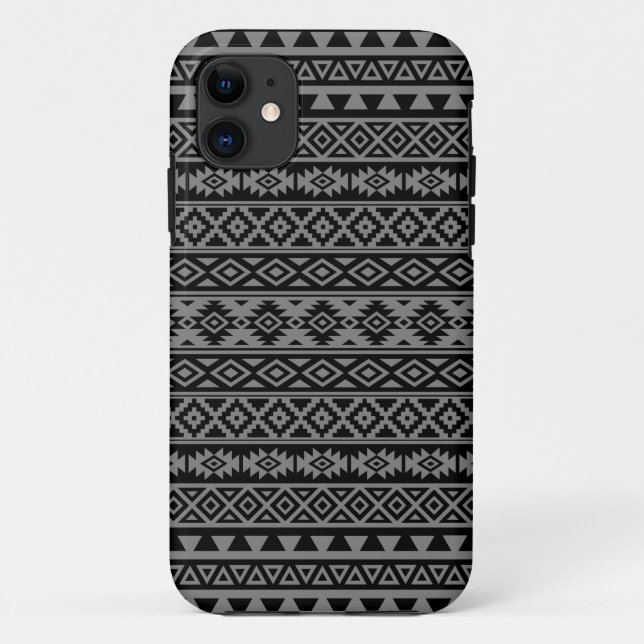 Coques Case-Mate iPhone Motif stylisé par Aztèque noir et gris I (Dos)