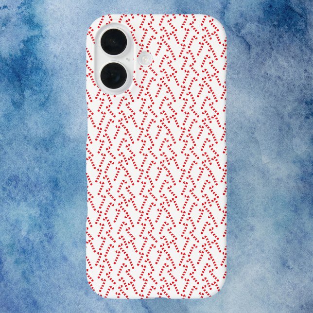Coques Case-Mate iPhone Motif sucre de canne rouge et blanc (A phone case with a red and white candy cane pattern)