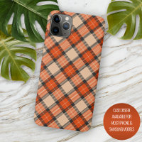 Motif Tartan Automne Citrouille Orange Marron