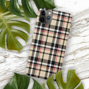 Etui iPhone Case-Mate Motif Tartan Plaid Carré noir beige rouge