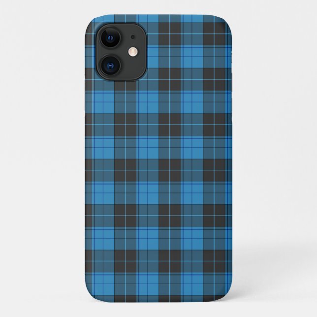 Coques Case-Mate iPhone Motif tartan simple en bleu foncé Non co (Dos)