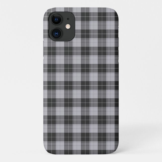 Coques Case-Mate iPhone Motif tartan simple en gris (Dos)