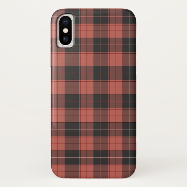 Coques Case-Mate iPhone Motif tartan simple en rouge (Dos)