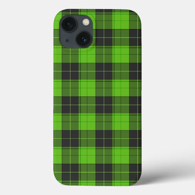 Coques Case-Mate iPhone Motif tartan simple en vert foncé (Verso)